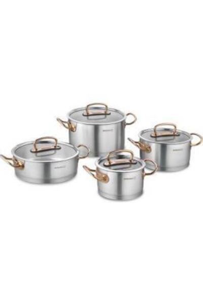 KORKMAZ A1149 Proline 8 Piece Rosa Gold Cookware Set