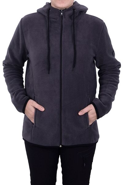 GHASSY CO. Women's Smoked Hooded Zippered Fleece Sweatshirt
