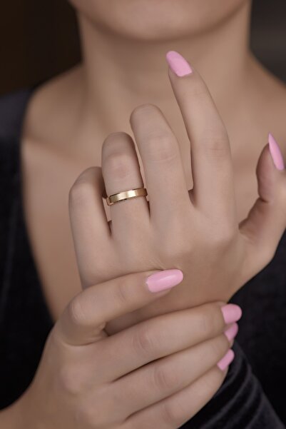 Ayyıldız Kuyumculuk Kadın Sarı 4mm Kibrit Alyans