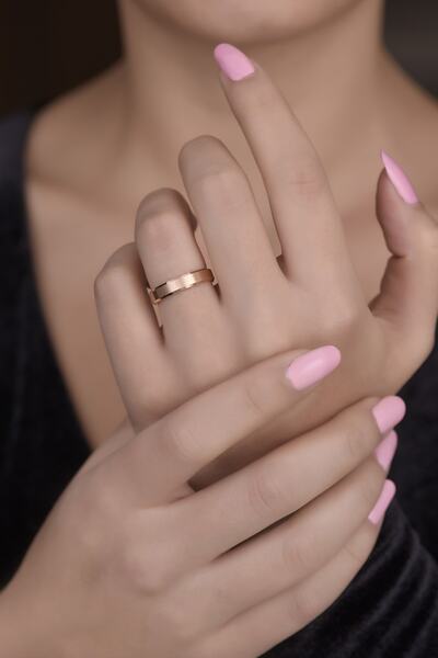 Ayyıldız Kuyumculuk Kadın Rose Kibrit Alyans 4mm