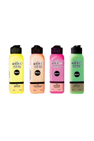 Artdeco Neon Akrilik Boya 140ml. 4'lü Set