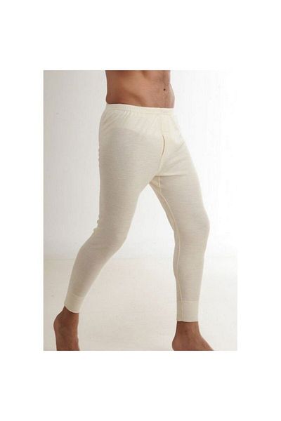 Hasyün Men's Ecru Wool Long Underwear Tights