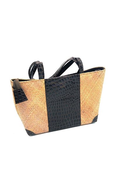 Dünyadan Hediyeler Unisex Straw Leather Decorated Handbag No.2