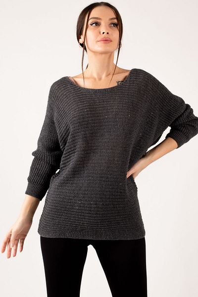 armonika Dámský zakouřený selanik volný pletený svetr ARM-21K012010