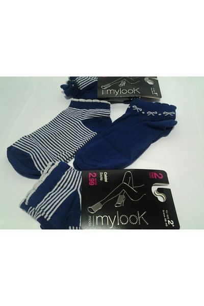 Storks Mylook Export Surplus 2 Pairs Women's Booties Socks