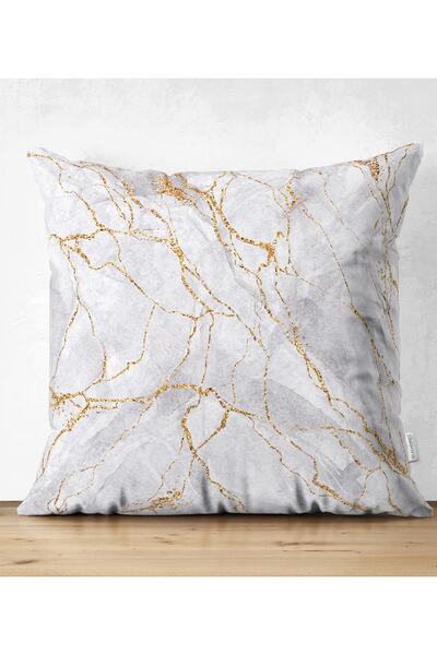 Realhomes Çift Taraflı Renkli Zemin Üzerinde Gold Detaylı Mermer Desenli Mode...