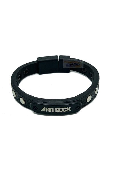 Dünyadan Hediyeler Unisex Anti Rock Figured Unisex Leather Steel Bracelet