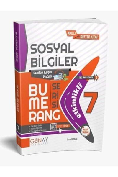 Günay Yayıncılık 7. Sınıf Sosyal Bilgiler Bumerang Serisi Etkinlikli Akıllı Kitap Defter Günay Yayınları