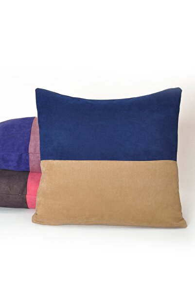 Mürdüm Perde Kum Desen Kadifemsi Dokulu Iki Renkli 45x45cm Kırlent