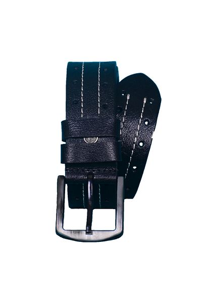 Strong Men's Black Genuine Leather Belt