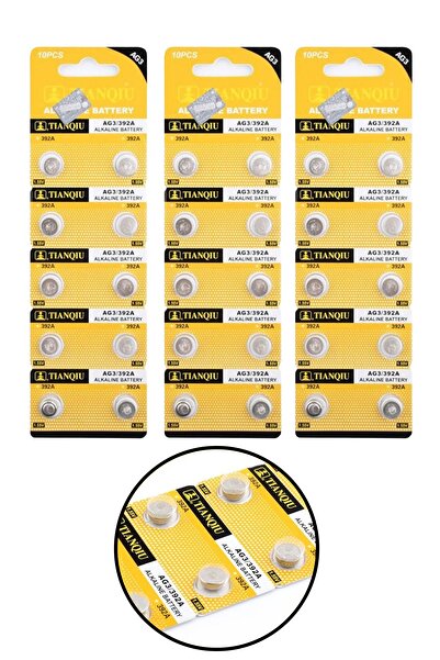 TIANQIU Ag3 Sr41 Lr41 392 Alkalin 1.5v Pil 30 Adet
