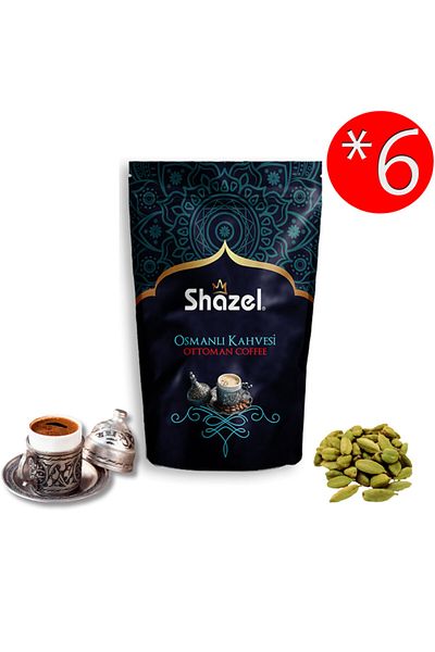 Shazel Ottoman Dibek Coffee Unique Flavor 200 Grams 6 Pieces