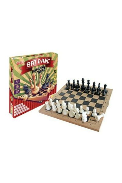 BEMİ Chess Set with Wooden Table Intelligence Game Educational Toy