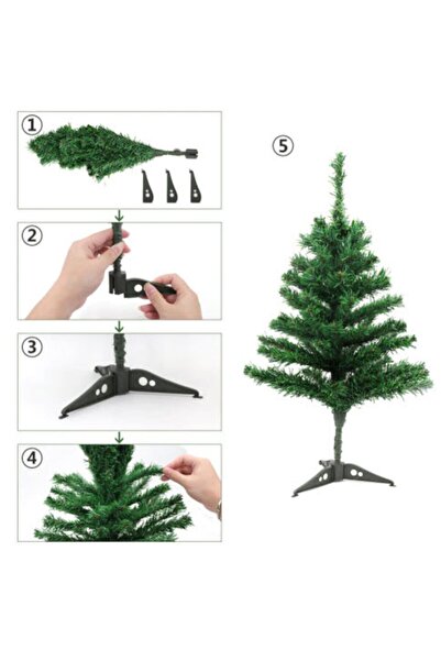 Genel Markalar Yılbaşı Çam Ağacı Plastik Ayaklı Yeni Yıl Noel Süs Ağaç 90 Cm Boy