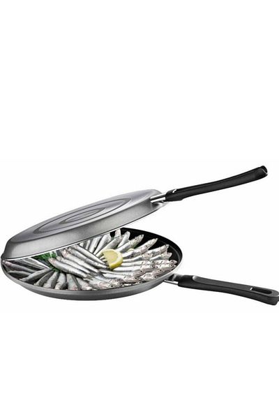 Cem Fish Pan 32cm Double Sided Lid Fish Pastry Pastry Pan Fireproof Non-Stick Surface