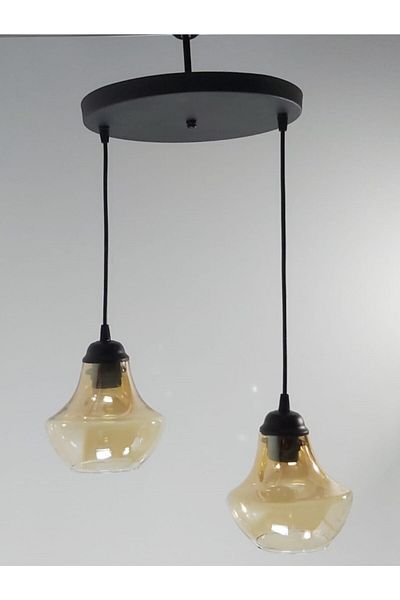 Uçar Black Pendant Lamp Set of 2 Loft Honey Glass