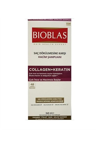Bioblas 360 Ml Shampoo Collagen - Very Fine and Volume