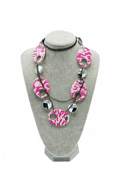 Dünyadan Hediyeler Malaysia Pink Metal Ethnic Necklace No:2
