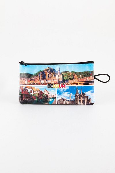 Dünyadan Hediyeler Belgium Themed Leather Makeup Bag