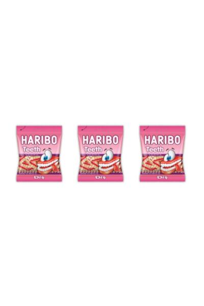 Haribo Diş Çilek 80 Gr Jelibon 3 Adet