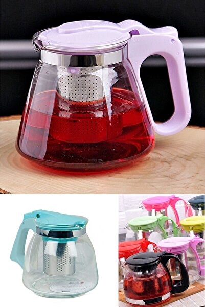 RoseRoi Süzgeçli Cam Demlik Tea Pot 700ml Çay Kahve Ve Bitki Çayı Demleme Çay...