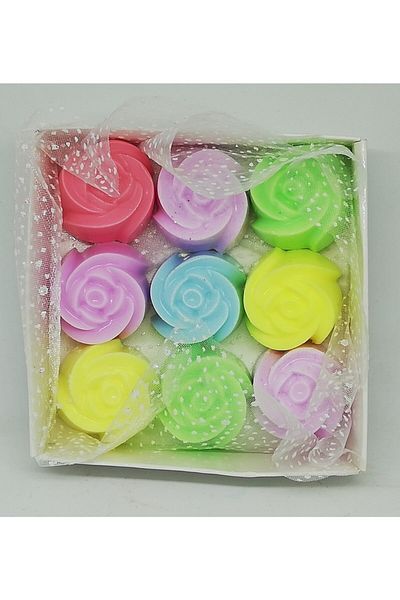 Dolce Soap - Scented Ornamental Soap - Rose 9 Pieces Colorful - 3cm*2cm
