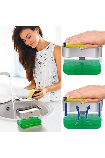 CMT Liquid Soap Dispenser with Pump and Sponge Tank Liquid Soap Dispenser