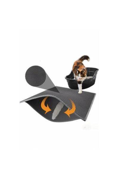 Mia Elekli Kedi Tuvalet Önü Paspası 60 X 45 Cm Gri