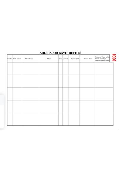 Gülşen Kırtasiye Forensic Report Record Book