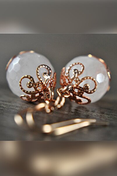 LADYMİRAGE Rose Gold 925 Ayar Gümüş Küpe