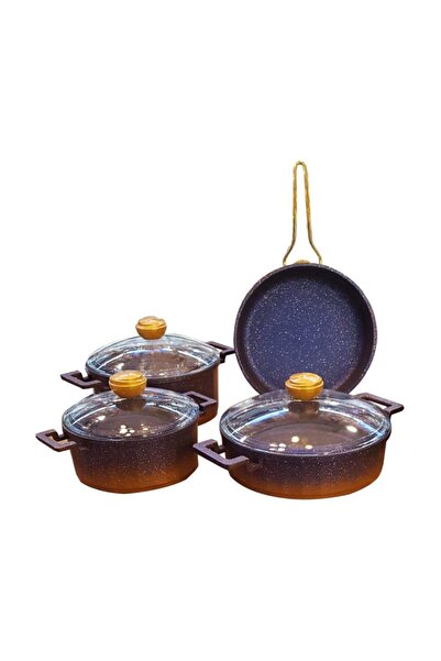 OMS Gold 7 Parça Granit Döküm Tencere Seti