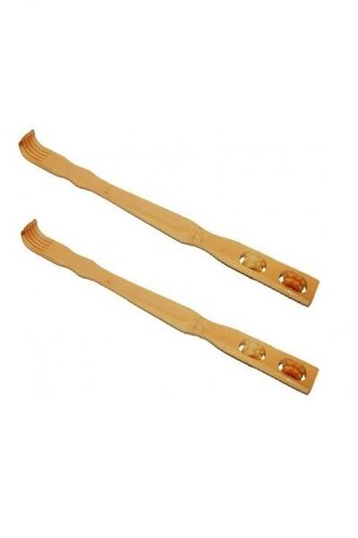 morponi 2 Pieces Wooden Long Back Scratching Tool - with Massage Wheels