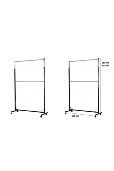 YigitFurkanTicaret Tekerlekli Stand Askılık Çift Katlı Elbise Askılık