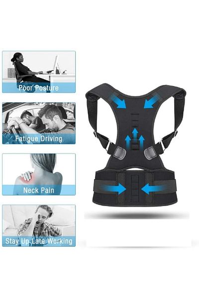 ZEYZEN Unisex Black Magnetic Upright Posture Corset