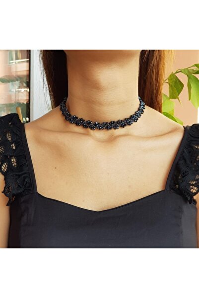 Handmade By HLY قلادة مطرقة مصنوعة يدويًا من حجر الكريستال