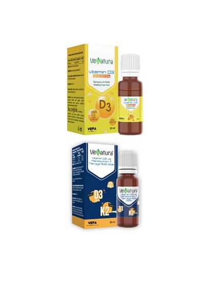 VeNatura Vitamin D3 and K2 20 ml - for Adults and 11 Year Old Children