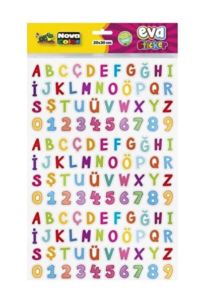 Nova Color 20 X 30 Cm I'm Learning Letters And Numbers Adhesive Eva Sticker