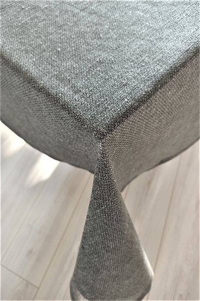 eno concept Natural Linen Textured Gray Tablecloth