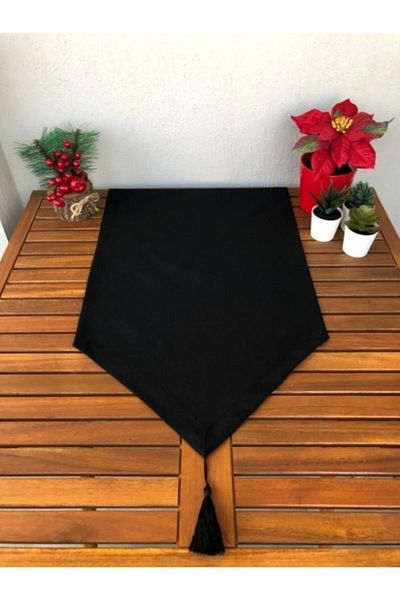 kivi ticaret Alergăr Negru Triunghi Nano Tesatura Impermeabil Rezistent Pete 40 X 150 cm