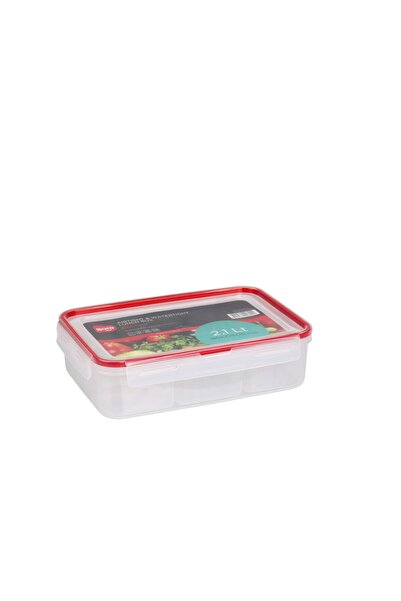 Bora Plastik 2.1 Liter Click Rectangular Compartment Storage Container - Bo892