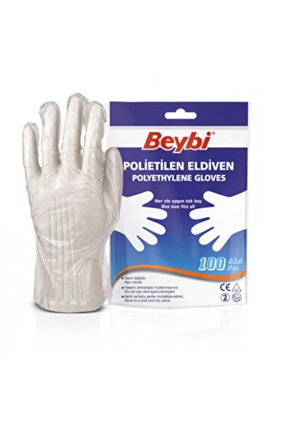 Beybi قفازات شفافة (بولي إيثيلين) 6 عبوات