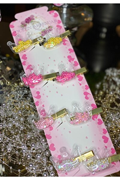 QUEEN AKSESUAR Рухома інкрустована блискуча принцеса корона 8-ми шпильковий набір кольорових золотих шпильок