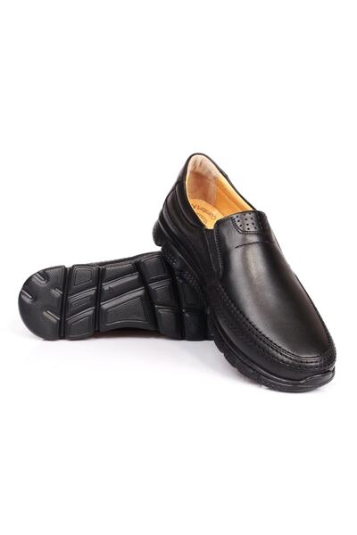 DETECTOR Чоловічі чорні ортопедичні внутрішні зовнішні повні шкіряні ультралегкі повсякденні туфлі