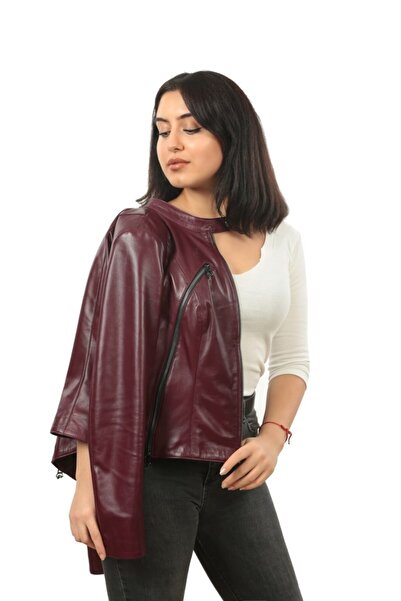 Franko Armondi Kadın Gerçek Deri Spor Mont Bordo Bk-1306-19425 Fa2