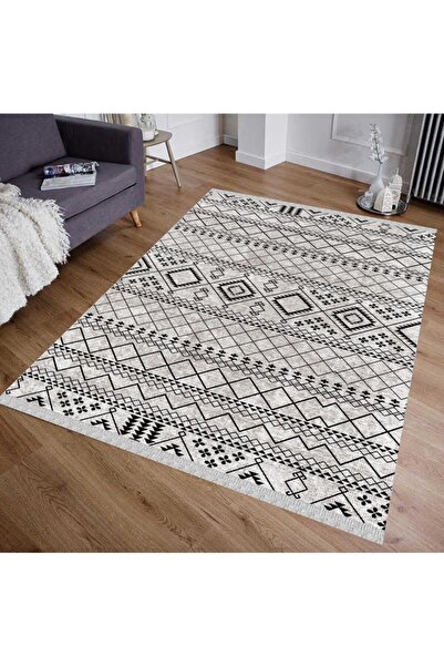 DECOSER HALI Siyah Beyaz Iskandinav Kilim 4088