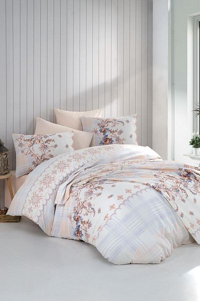 Cotton Life طقم بيكيه مطبوع مزدوج سيينا بيج