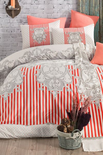 Cotton Life طقم بيكيه مطبوع مزدوج مارسالا كورال
