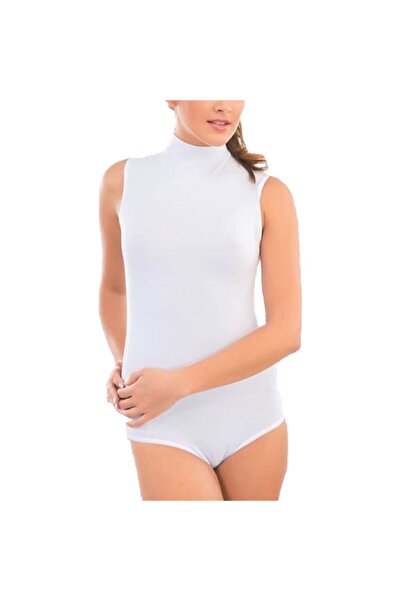 imer Жіночий білий рибальський боді без рукавів на кнопках