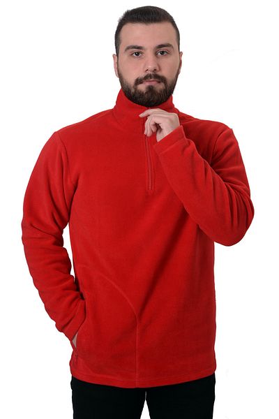 yakamor Men's Red Thick Fleece Sweat