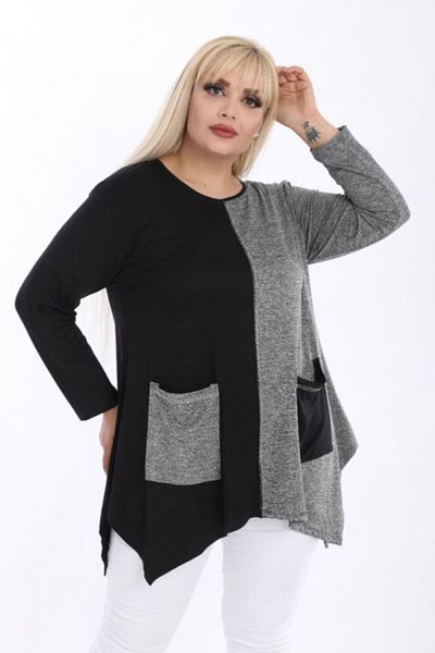 Kheos Stone DeTailed Long Sleeve Tunic with Pockets - Two Colors